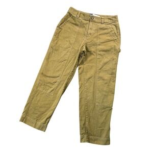 Old Navy High Rise Straight Carpenter Pants Women's 10 Olive Utility Gorpcore
